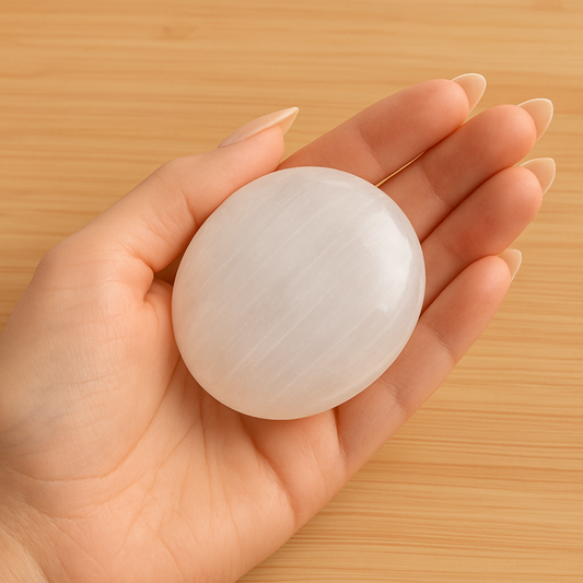Selenite Massage Stone Palm Shaped