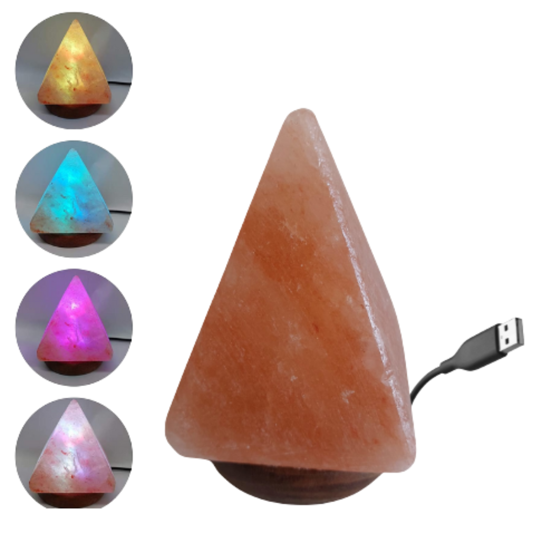 Himalayan Salt Lamp – USB Pyramid with Color Changing LED