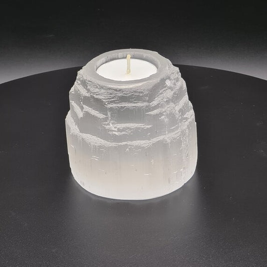 Selenite Natural Candle Holder 800grm