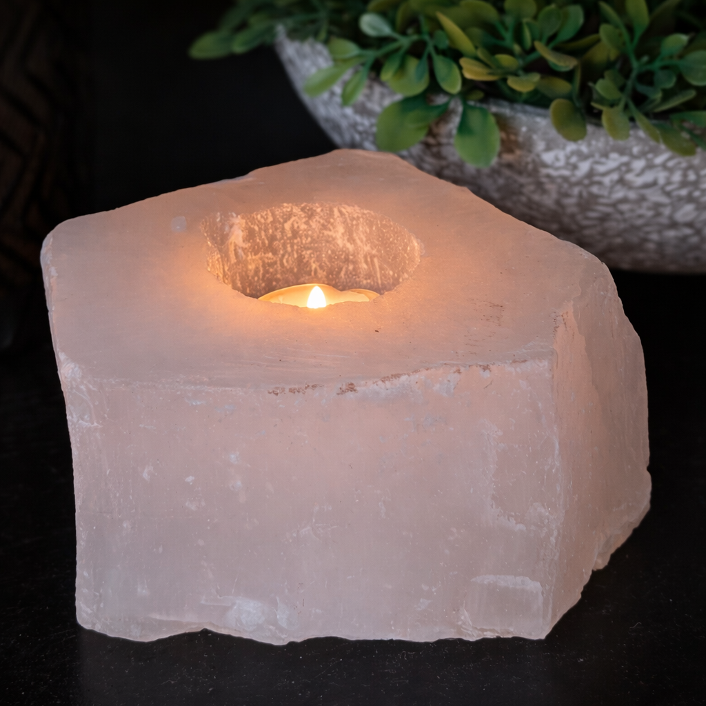 Selenite Tealight Holder – Natural Shape