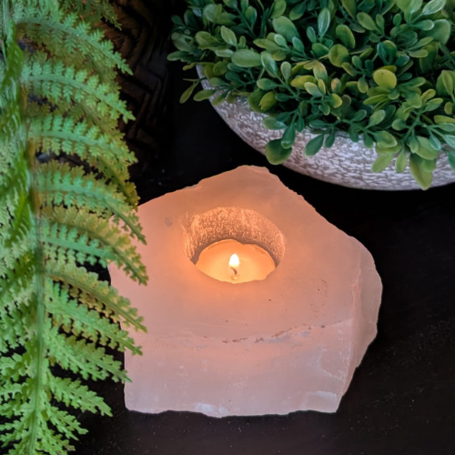 Selenite Tealight Holder – Natural Shape