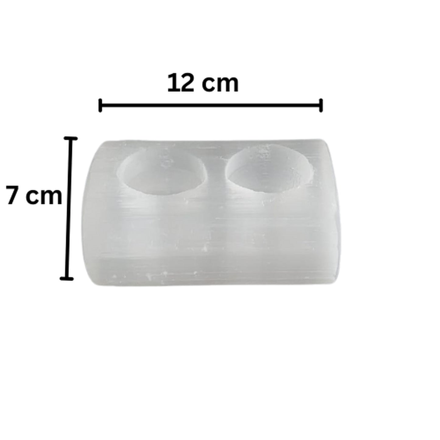 Selenite Tealight Candle Holder 2 Holes Bar
