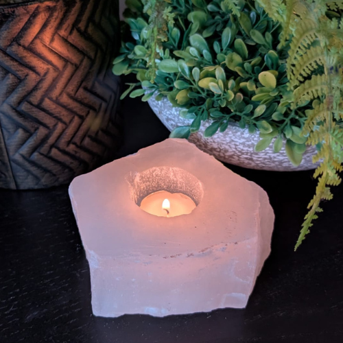 Selenite Tealight Holder – Natural Shape