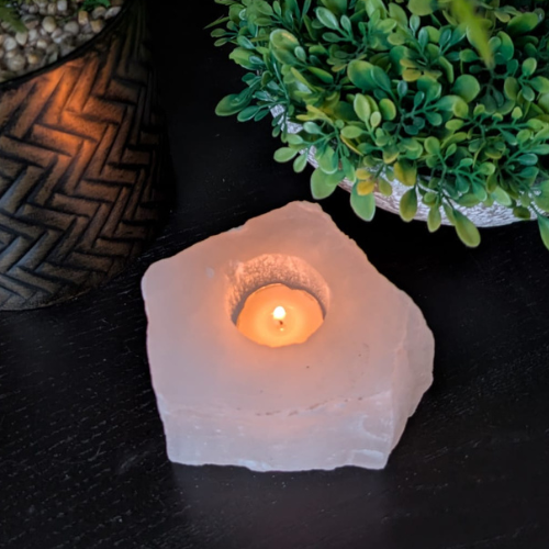 Selenite Tealight Holder – Natural Shape