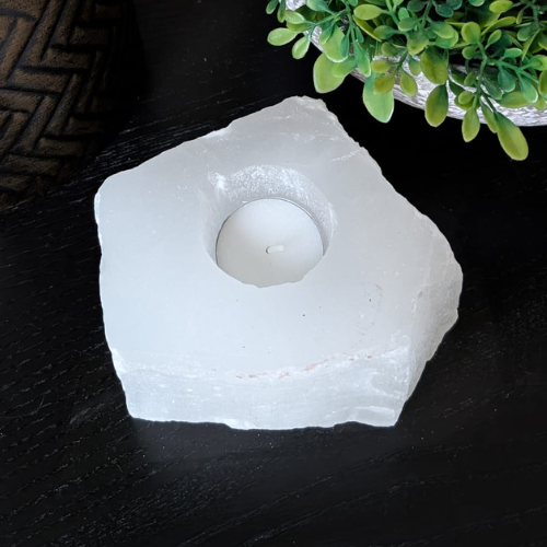 Selenite Tealight Holder – Natural Shape