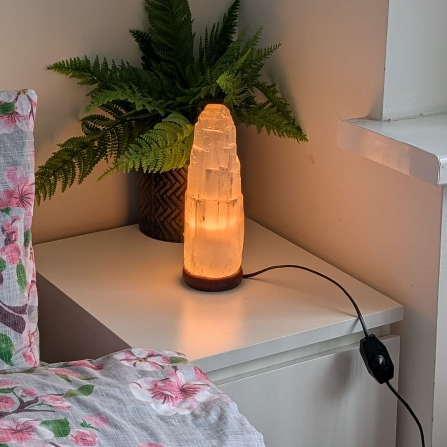 Selenite Crystal Tower Lamp - XL Large