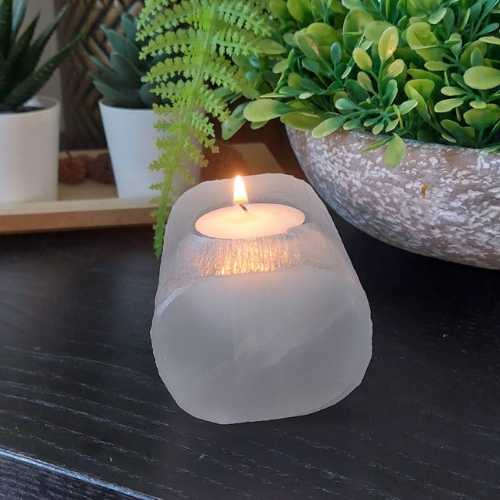 Selenite Tealight Holder - Bar Shape