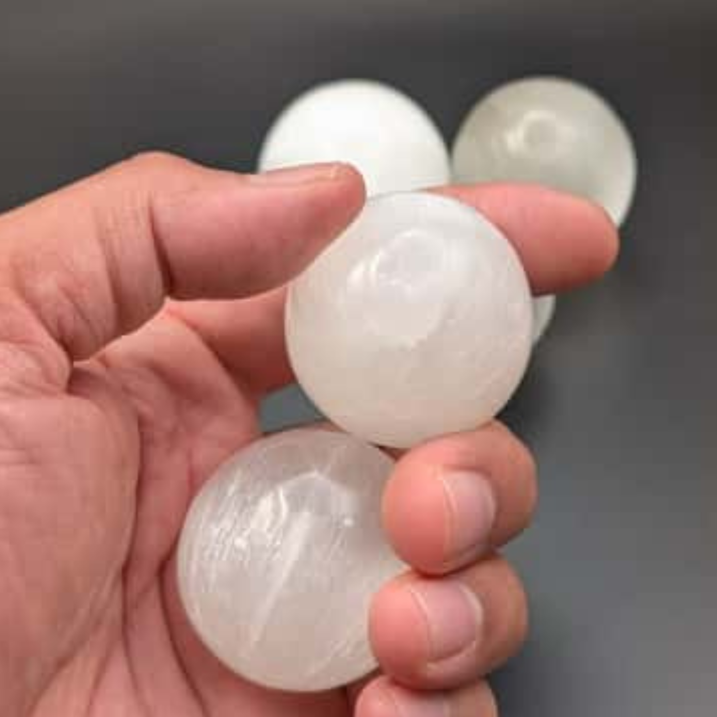 Selenite Massage Stone Round Shaped