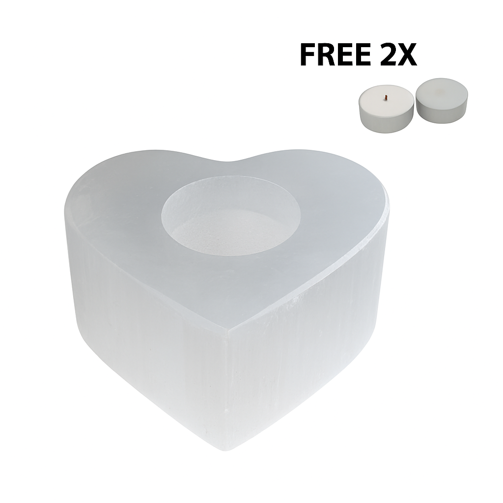Selenite Tealight Holder - Heart Shape