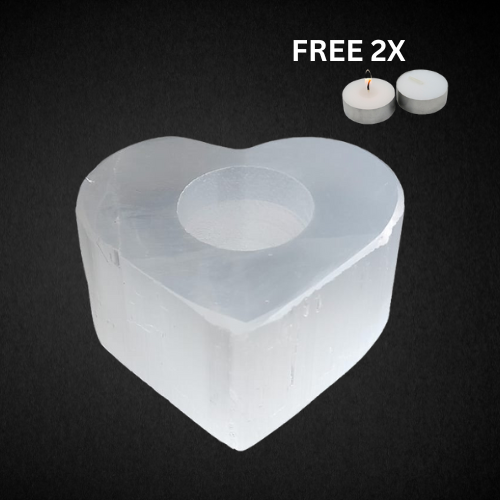 Selenite Tealight Holder - Heart Shape