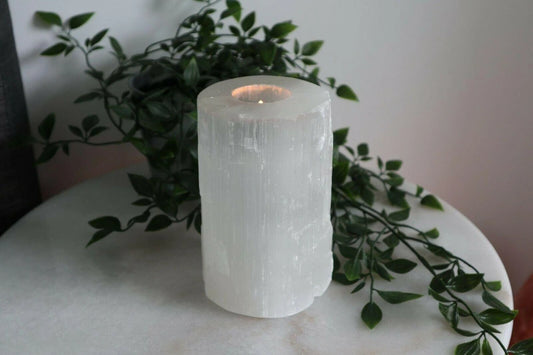 Selenite Natural Candle Holder Large