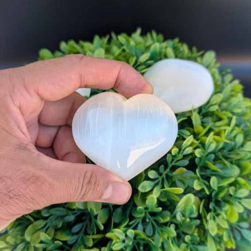 Selenite Healing Stone - Heart Shape - Himalayan         Glow