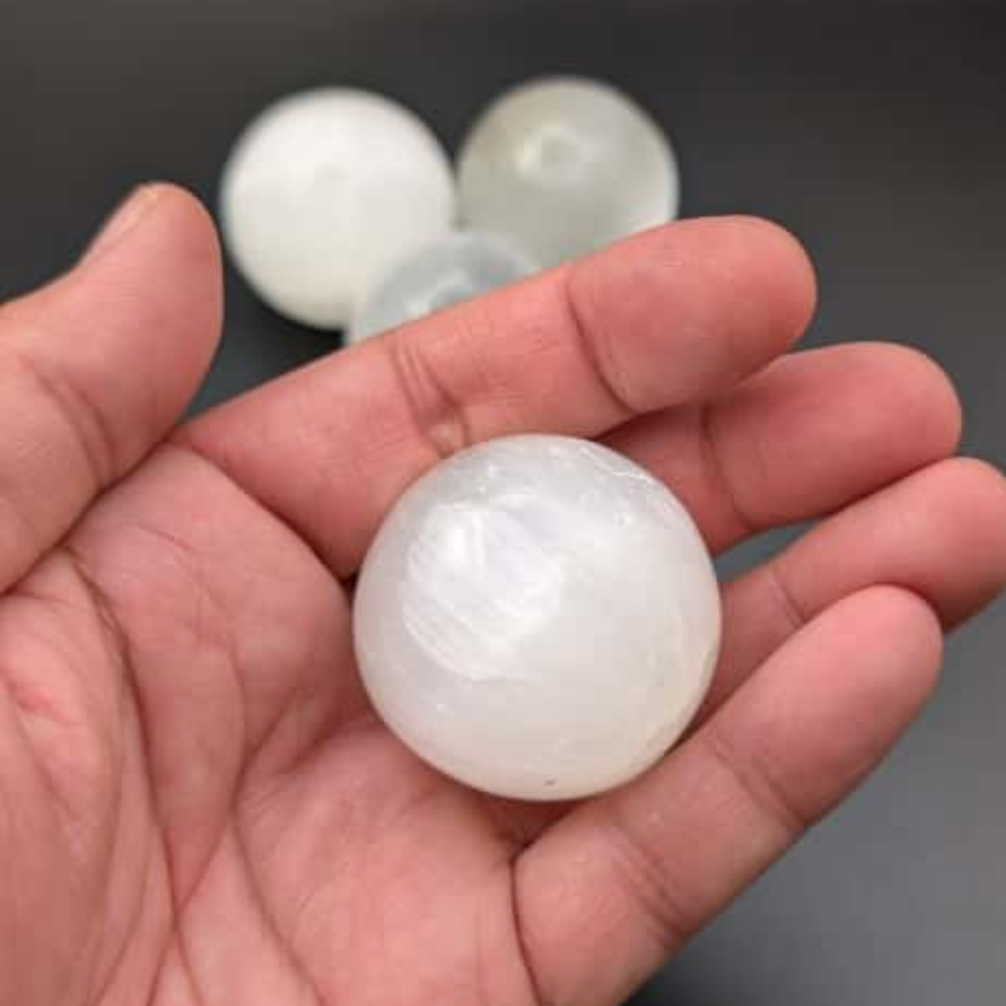 Selenite Massage Stone Round Shaped