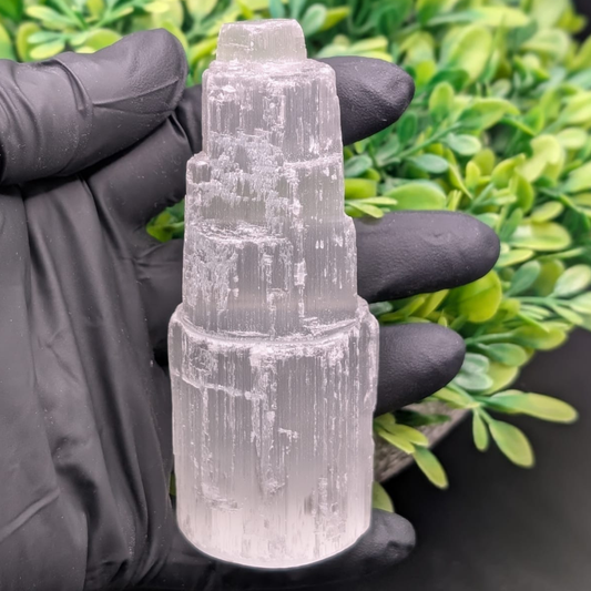 Selenite Tower  - 10 cm - Himalayan         Glow