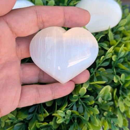 Selenite Healing Stone - Heart Shape - Himalayan         Glow