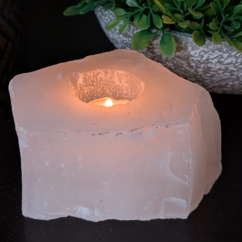 Selenite Tealight Holder – Natural Shape