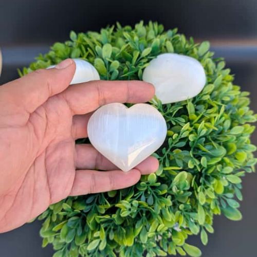 Selenite Healing Stone - Heart Shape - Himalayan         Glow