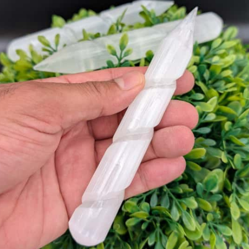 Selenite Wand Massage Stone - Spiral