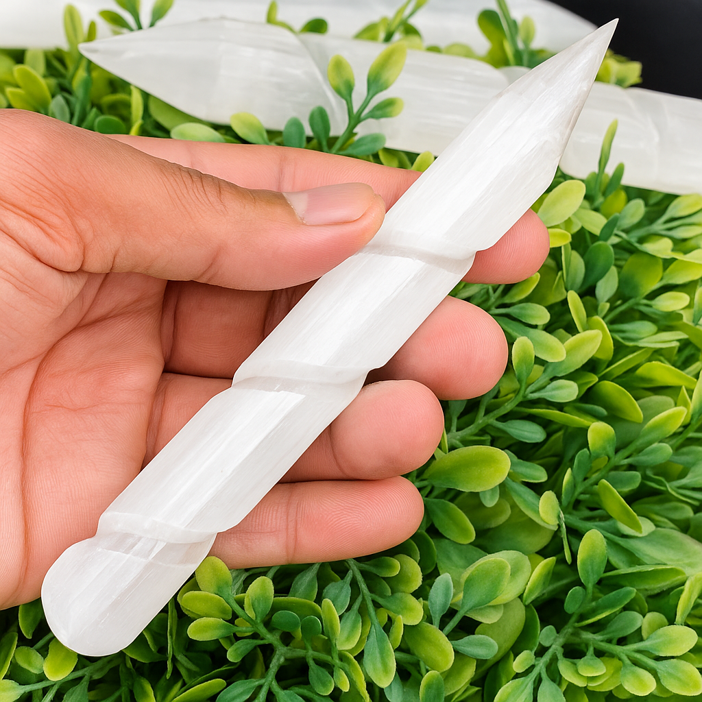 Selenite Wand Massage Stone - Spiral