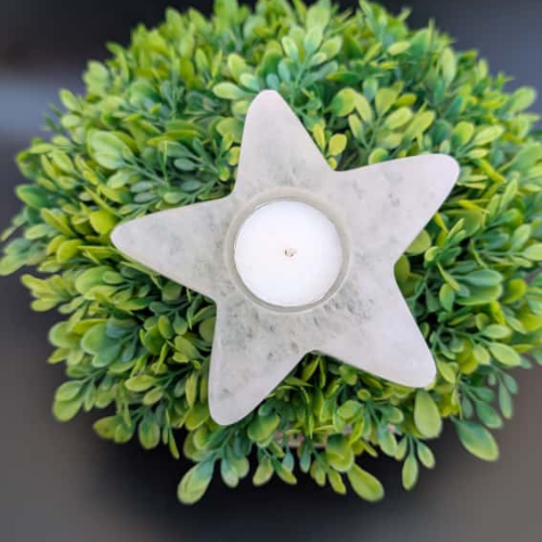 Selenite Tealight Holder – Star Shaped