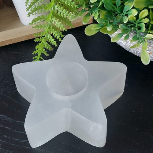 Selenite Tealight Holder – Star Shaped