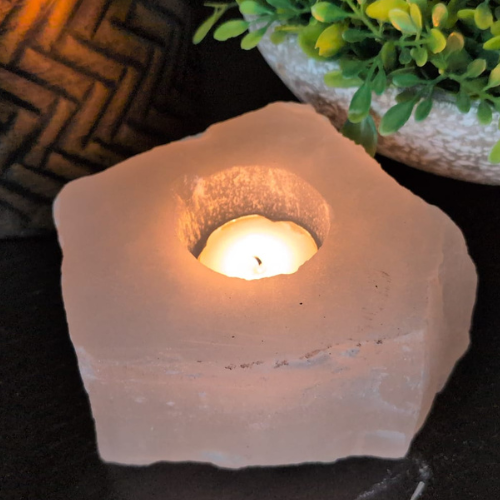 Selenite Tealight Holder – Natural Shape