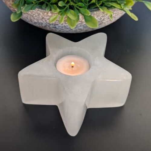 Selenite Tealight Holder – Star Shaped