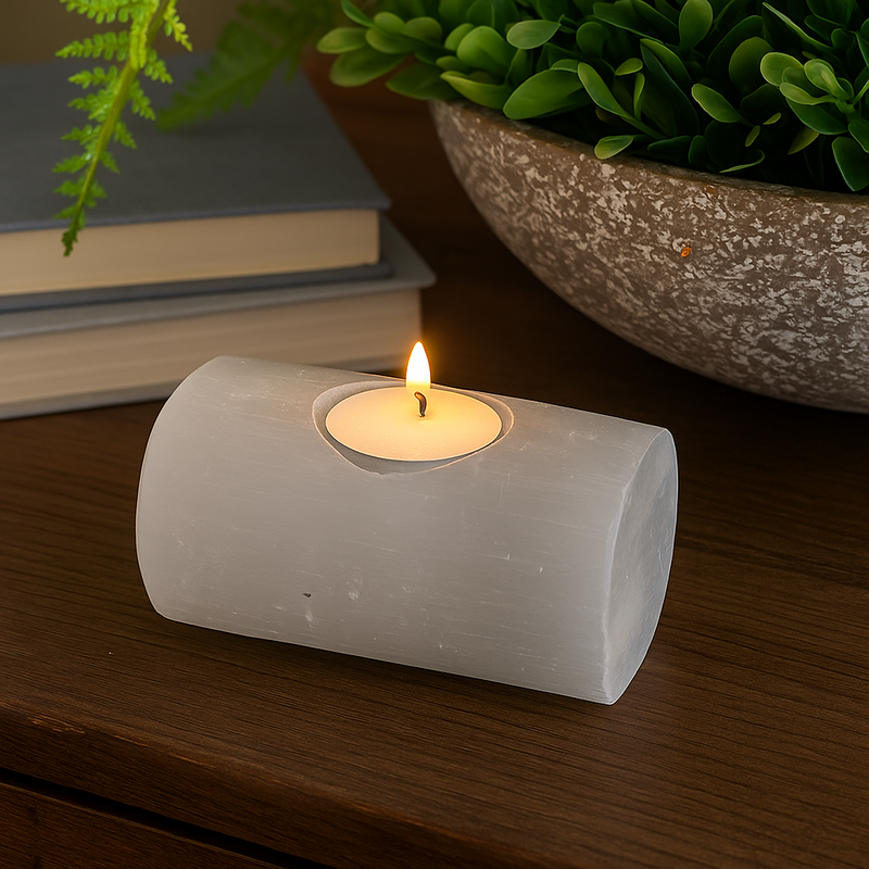 Selenite Tealight Holder - Bar Shape