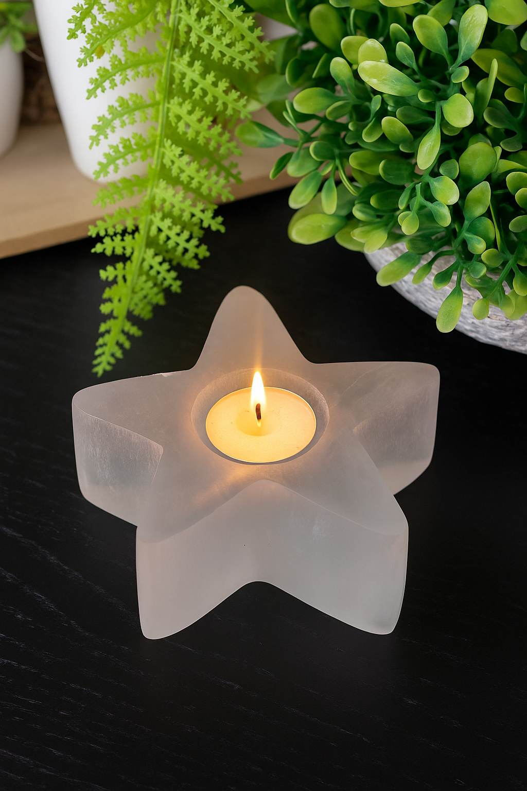 Selenite Tealight Holder – Star Shaped