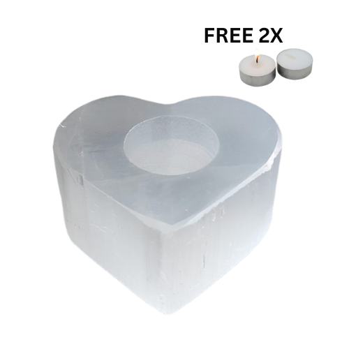 Selenite Tealight Holder - Heart Shape