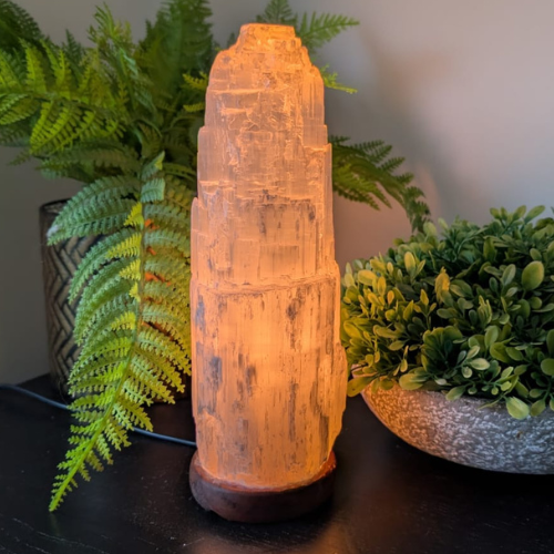 Selenite Crystal Tower Lamp - XL Large