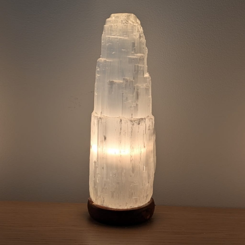 Selenite Tower Lamp - Medium