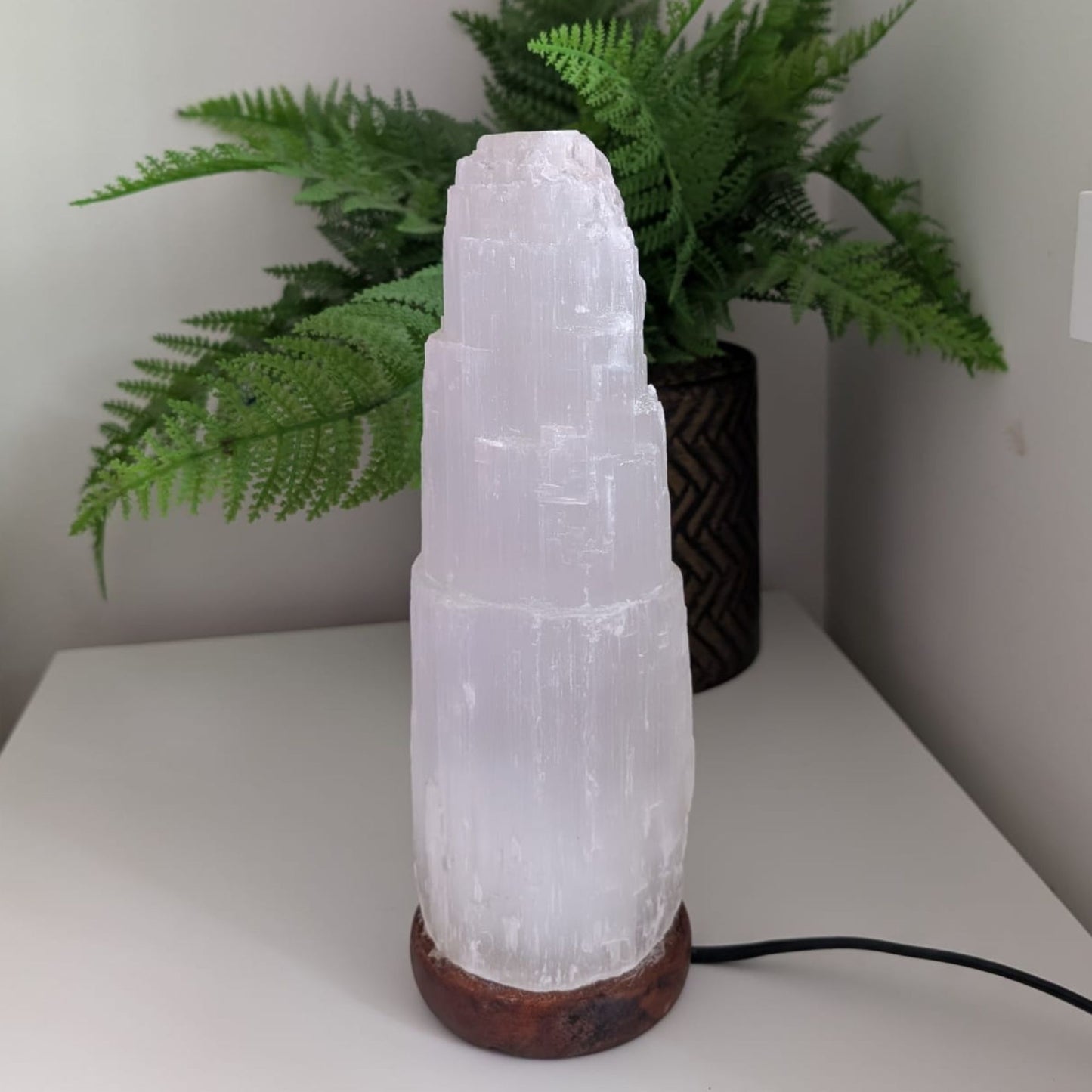 Selenite Tower Lamp - Medium