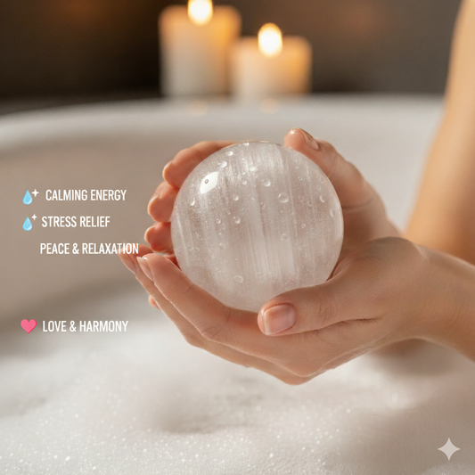 Selenite Massage Stone Sphere Shaped