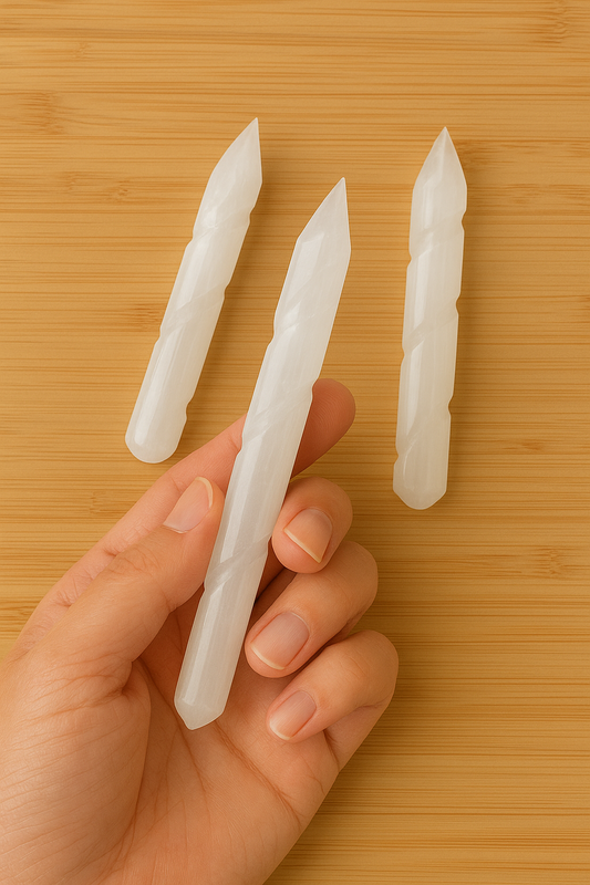 Selenite Massage Stone Spiral Shaped