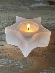 Selenite Tealight Holder Star Shape