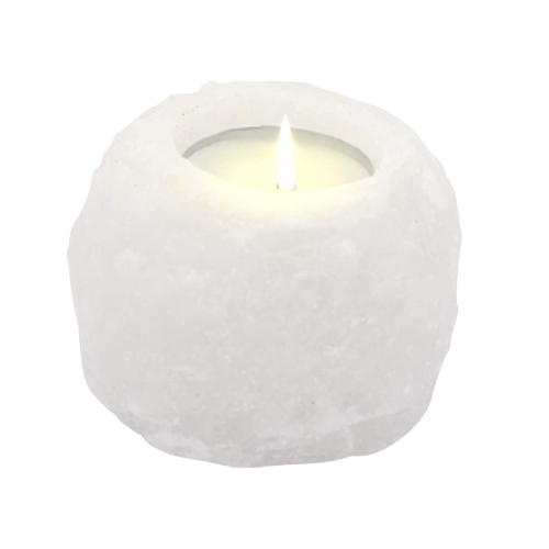 Himalayan White Salt Candle Holder